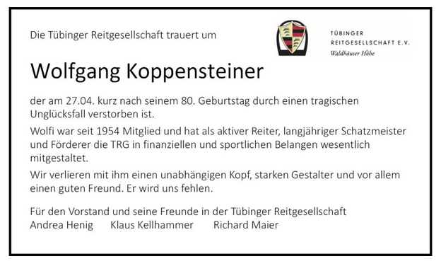 Nachruf Wolfgang Koppensteiner